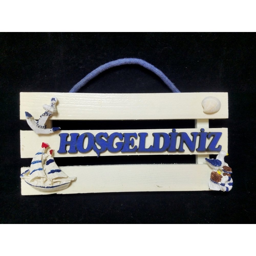 Toptan Ahşap Marin Hoşgeldiniz Duvar Süsü