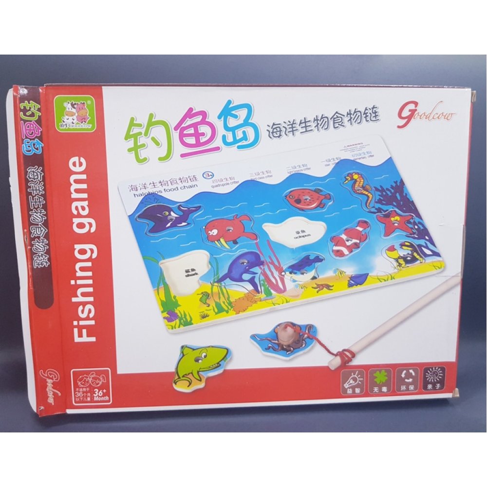 Toptan Ahşap Mıknatıslı Oltalı Balık Tutma Oyunu