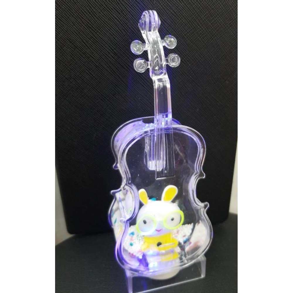 Toptan Akrilik Sulu Işıklı Keman Biblo