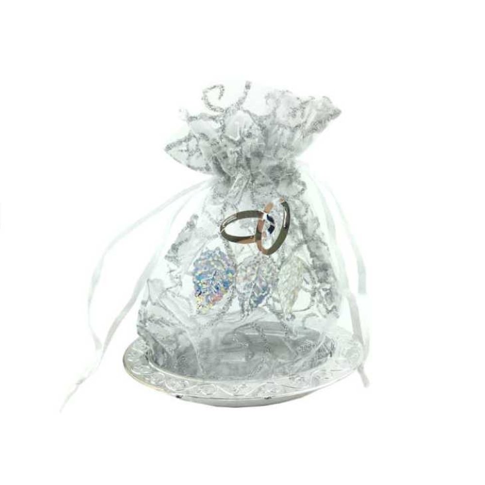 Toptan Altın gümüş Renk Lokumluk Keseli Çerezlik  Tepsi