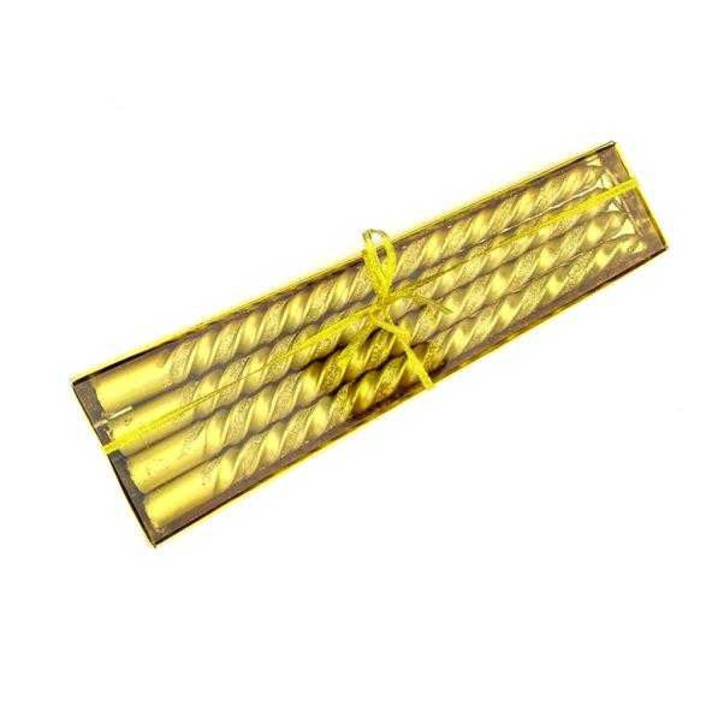 Toptan Altın Renk Şamdan Mum 4 Adet