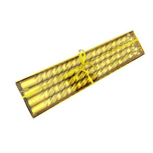 Toptan Altın Renk Şamdan Mum 4 Adet