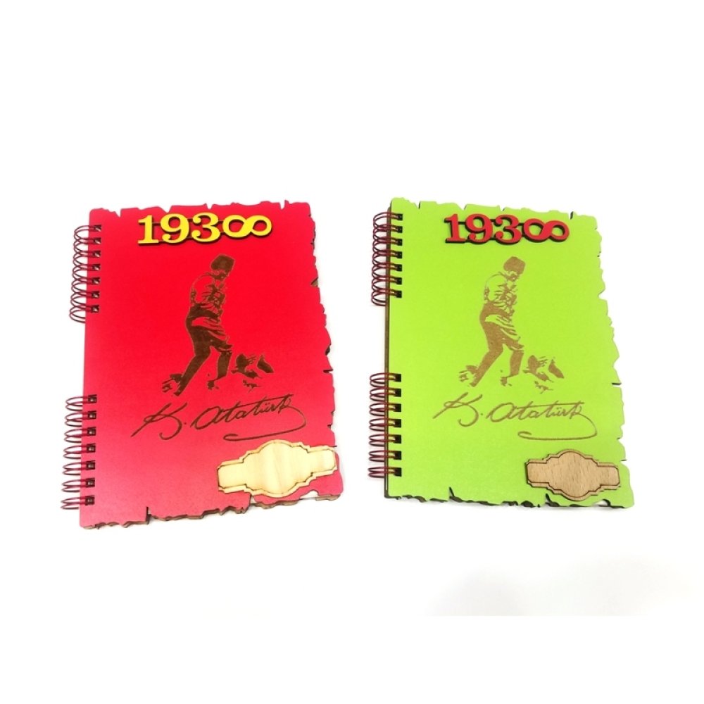 Toptan Atatürk Ahşap Kapaklı Defter