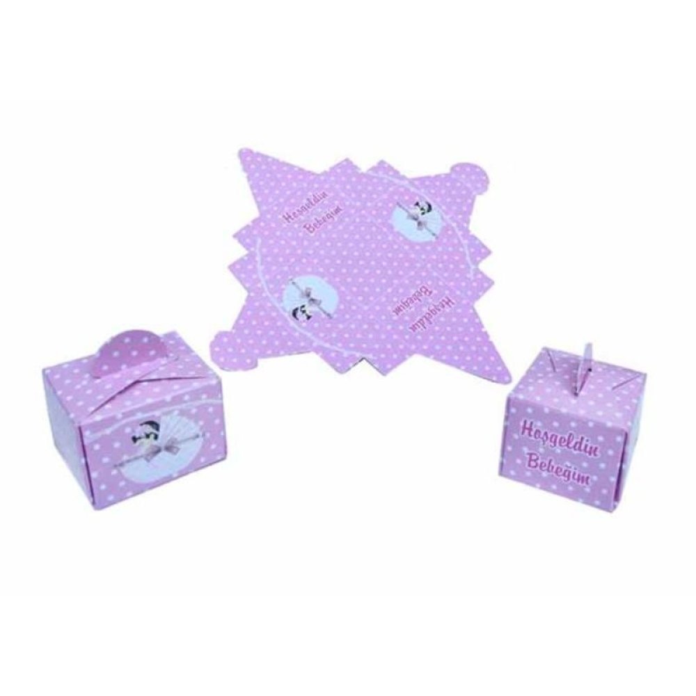 Toptan Bebek Mevlüdü Hediyelikleri Katlanan Lokumluk Karton Kutu 50 adet