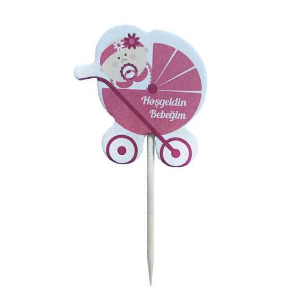 Toptan Bebek Şekeri Malzemeleri Pusetli Kürdan 20 adet