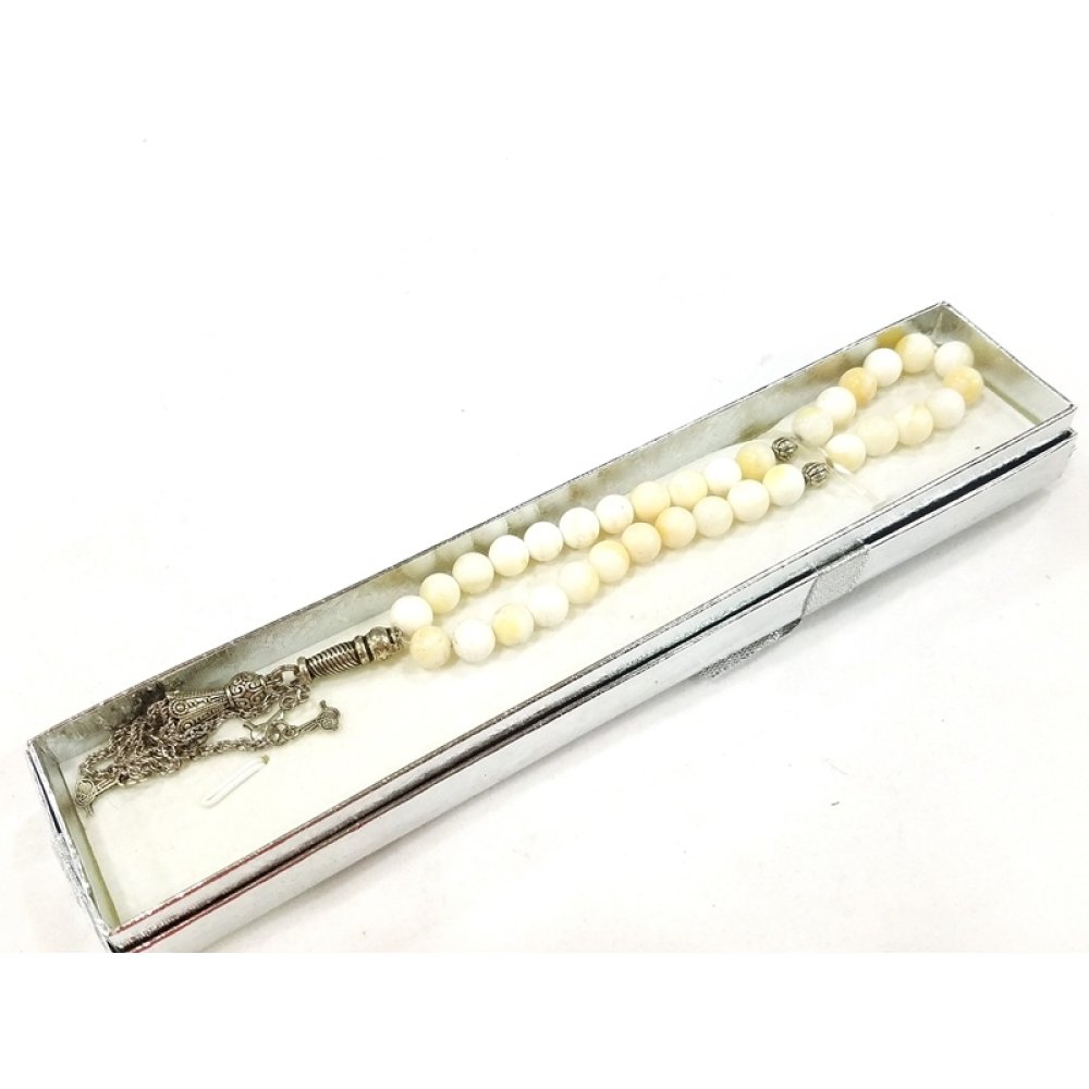 Toptan Beyaz Malahit Tesbih