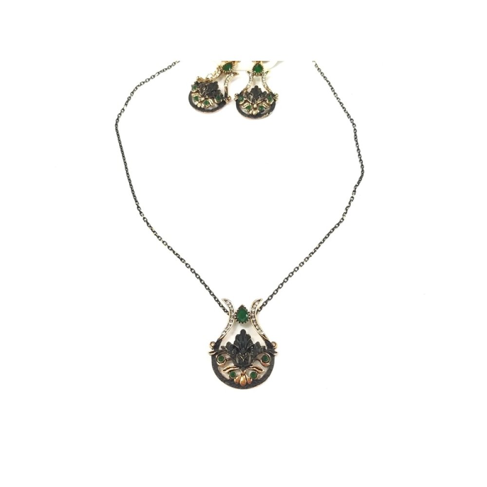 Toptan Bronz Kolye Küpe Set