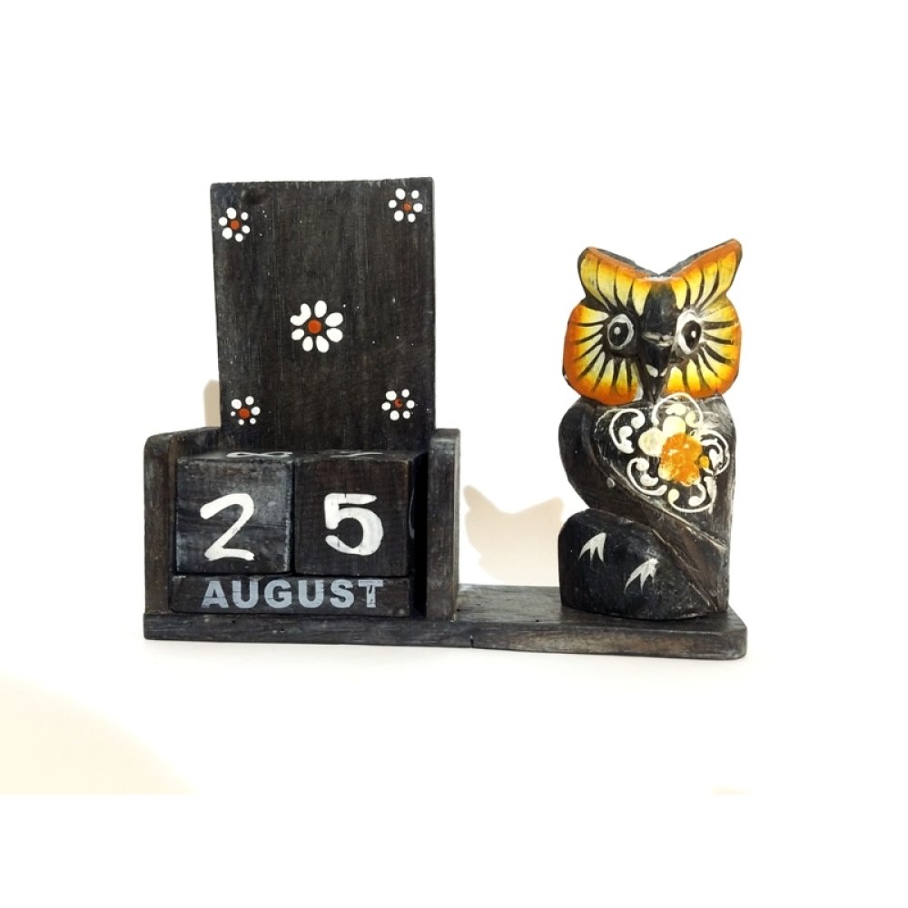 Toptan Büyük Boy Ahşap Baykuş Takvim