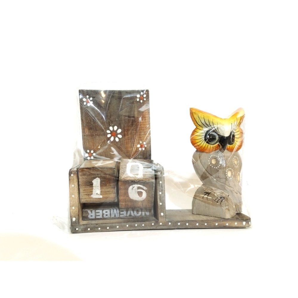 Toptan Büyük Boy Ahşap Baykuş Takvim