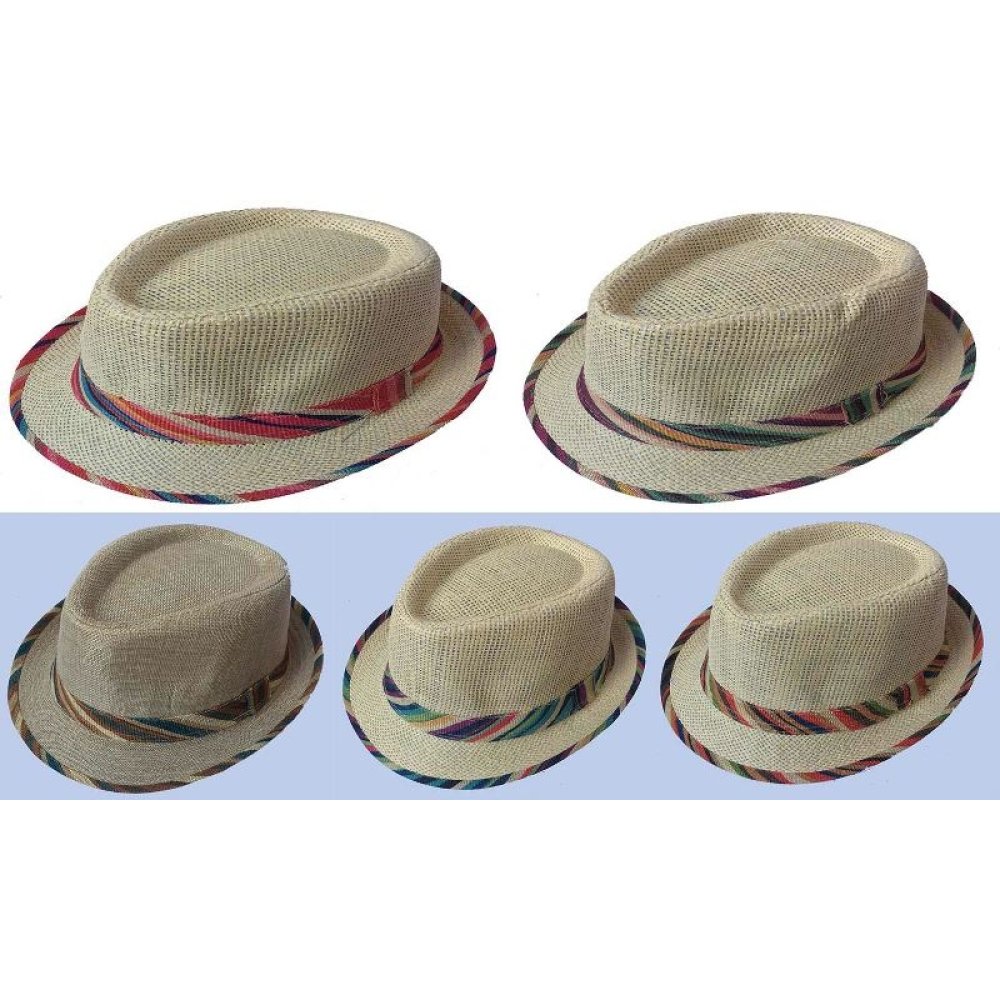 Toptan Çizgili Hasır Bay Bayan Fötr Şapkalar