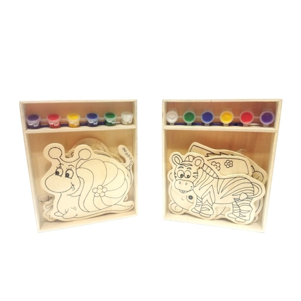Toptan Çocuklar İçin Ahşap Boyama Seti