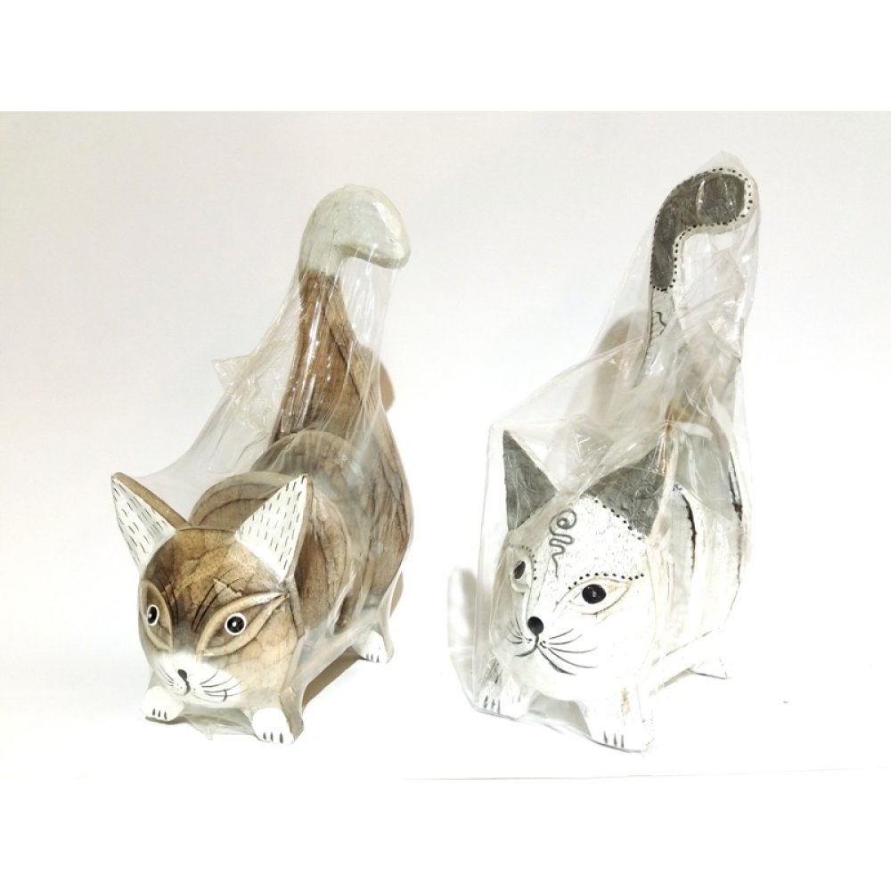 Toptan Dekoratif Ahşap Kedi Biblo Peçetelik