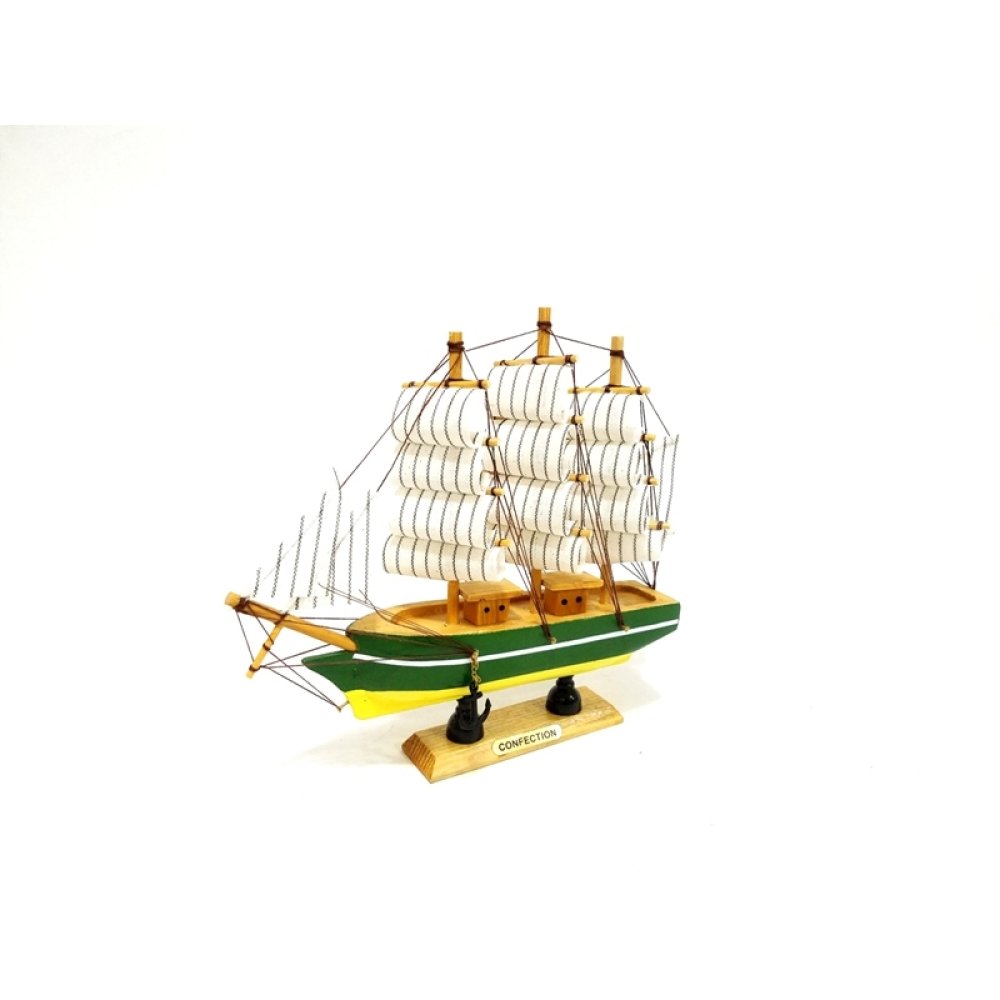Toptan Dekoratif Ahşap Yelkenli Gemi 20 cm