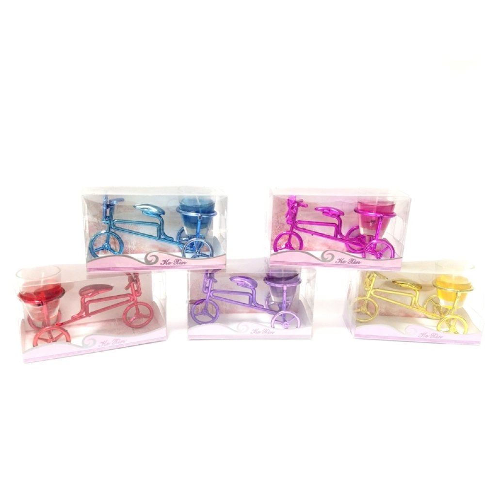 Toptan Dekoratif Bisiklet Şeklinde Alevsiz Led Jel Mum