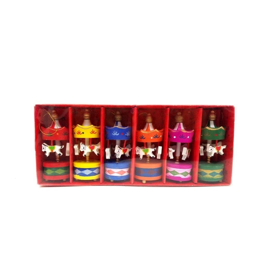 Toptan Dekoratif İpli Ahşap Atlı Karınca Süsler 6 lı