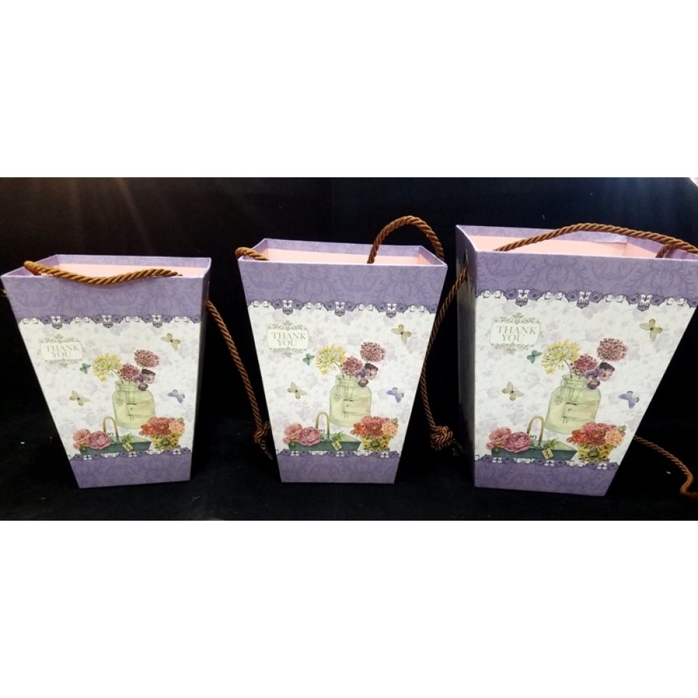 Toptan Dekoratif Karton Çiçek Saksısı 3 lü