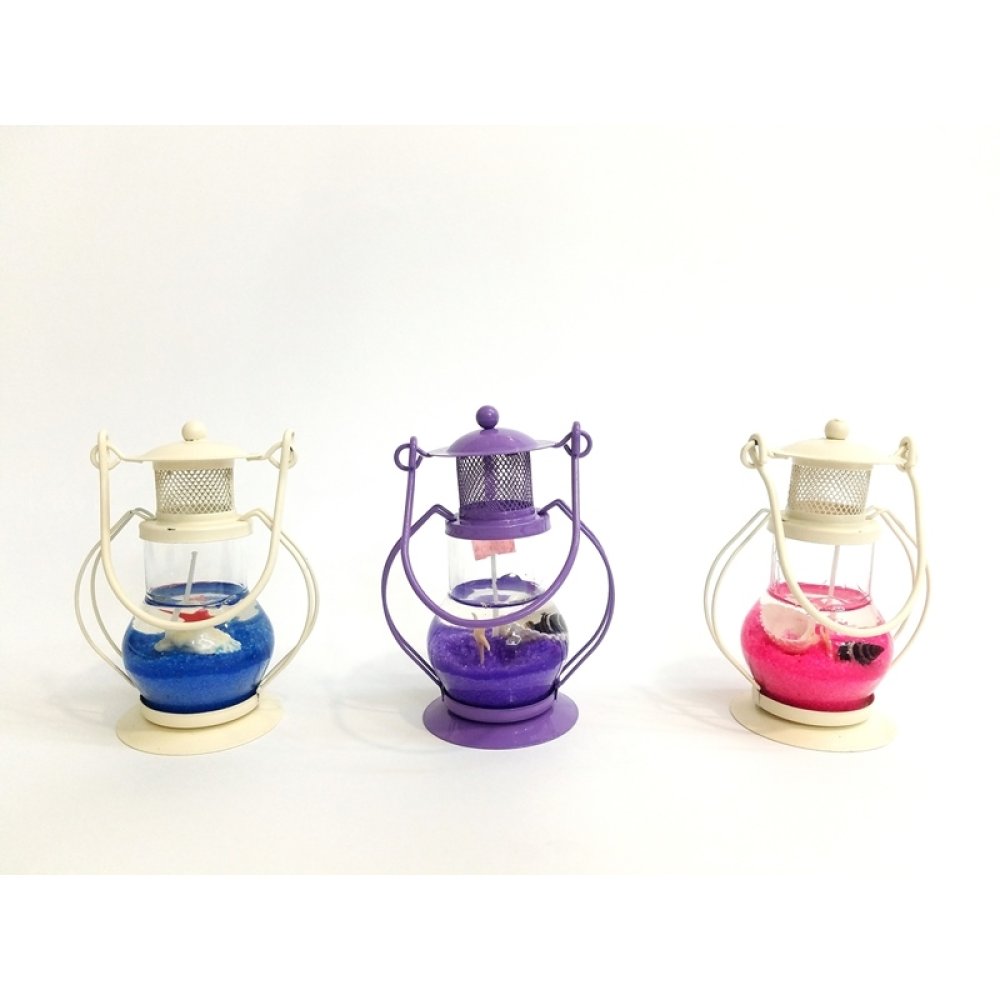 Toptan Dekoratif Metal Kandil Şeklinde Jel Mumluk