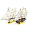 Toptan Dekoratif Yelkenli Ahşap Gemi 30 cm