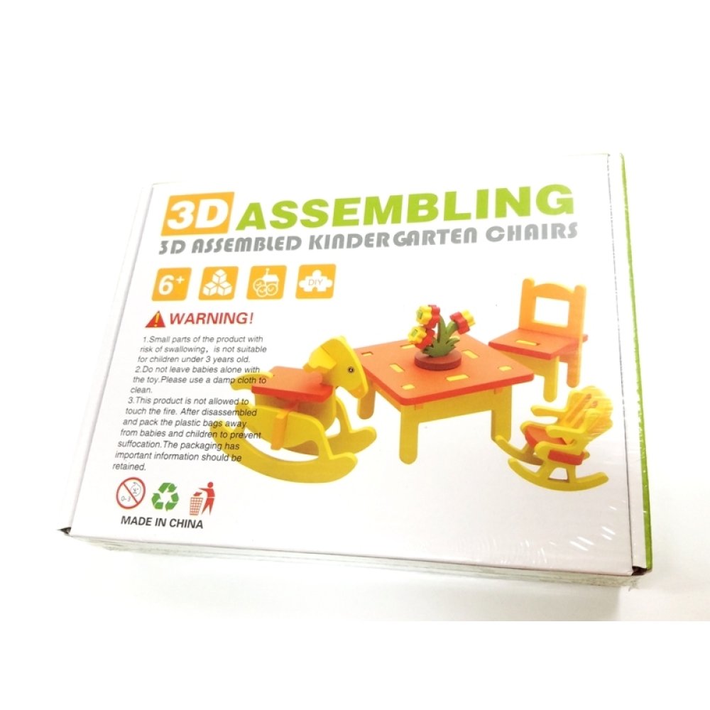 Toptan Demonte 3 Boyutlu Çocuk Oyuncak Mobilya Seti