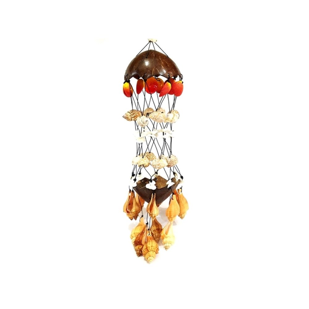 Deniz Kabuklarından Rüzgar Çanı Çift Hindistan Cevizi Kabuklu