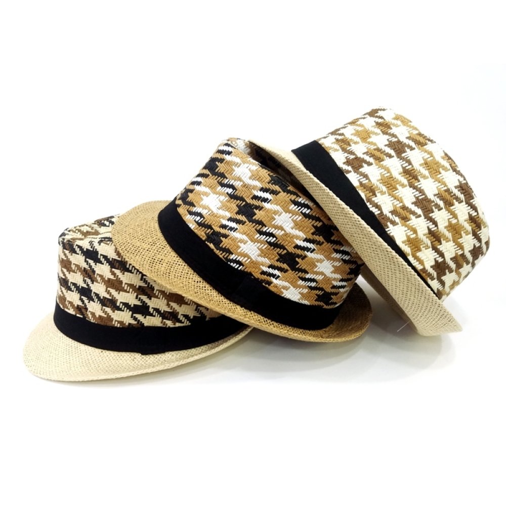 Toptan Desenli İpli Fötr Şapka Erkek