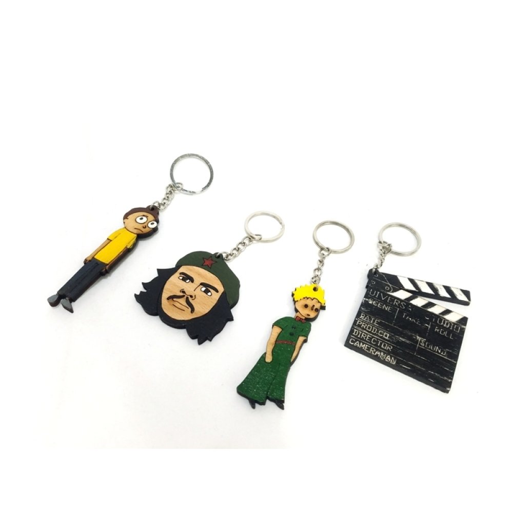 Toptan El Boyaması Ahşap Anahtarlık