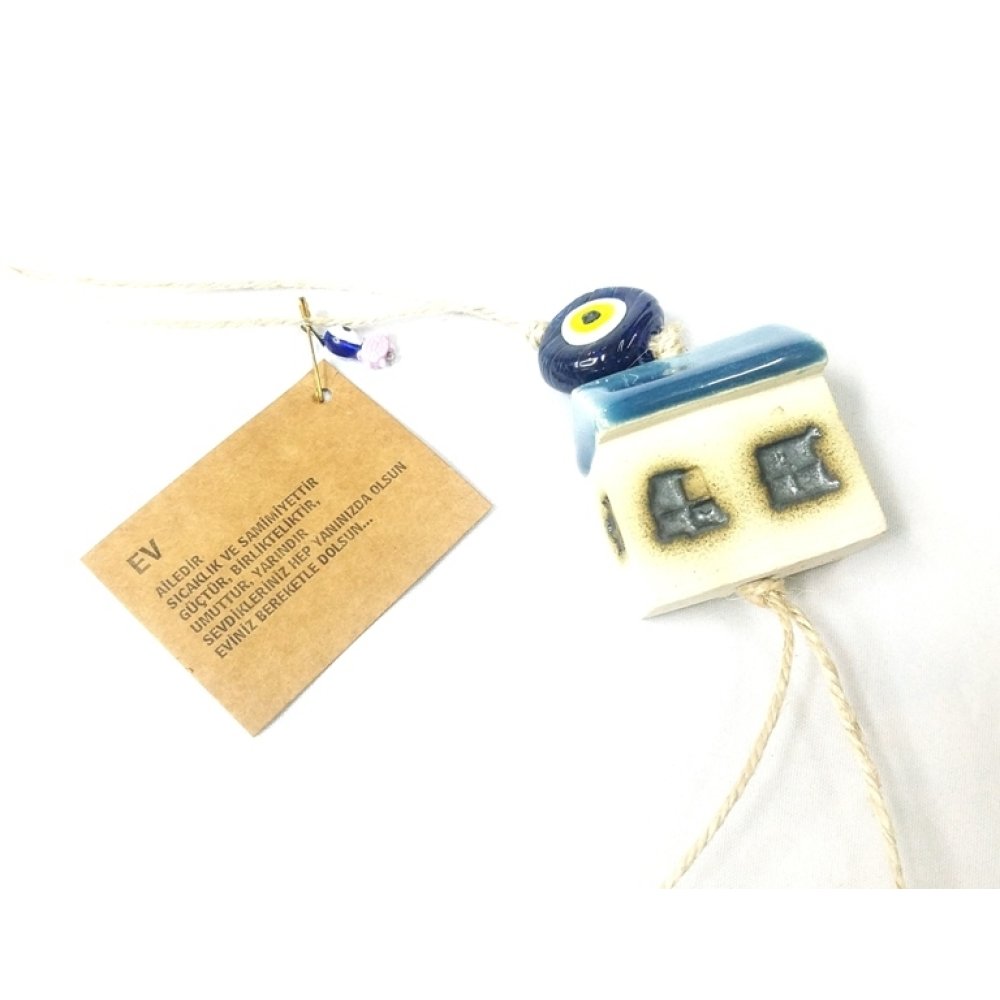 Toptan Ev Şeklinde Nazar Boncuklu Duvar Süsü