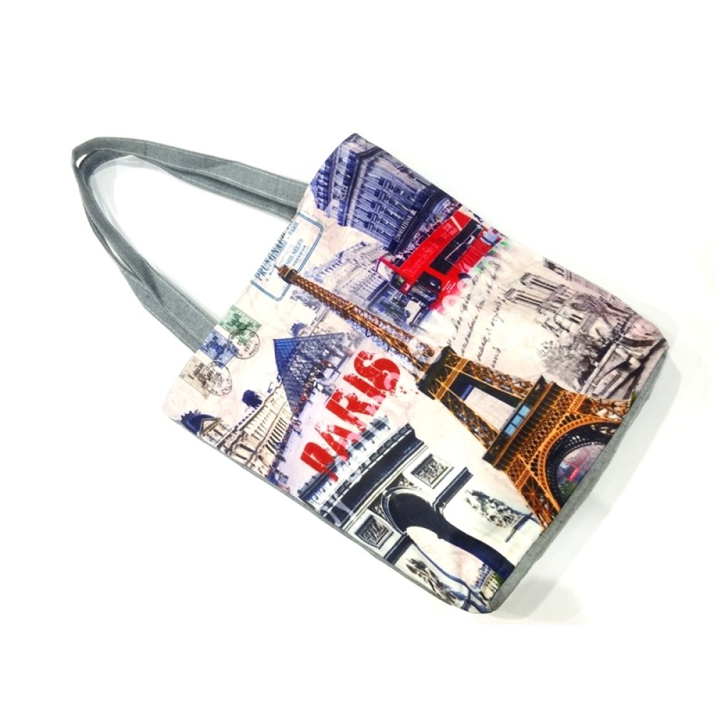Toptan Eyfel Kulesi Paris Desenli Çanta