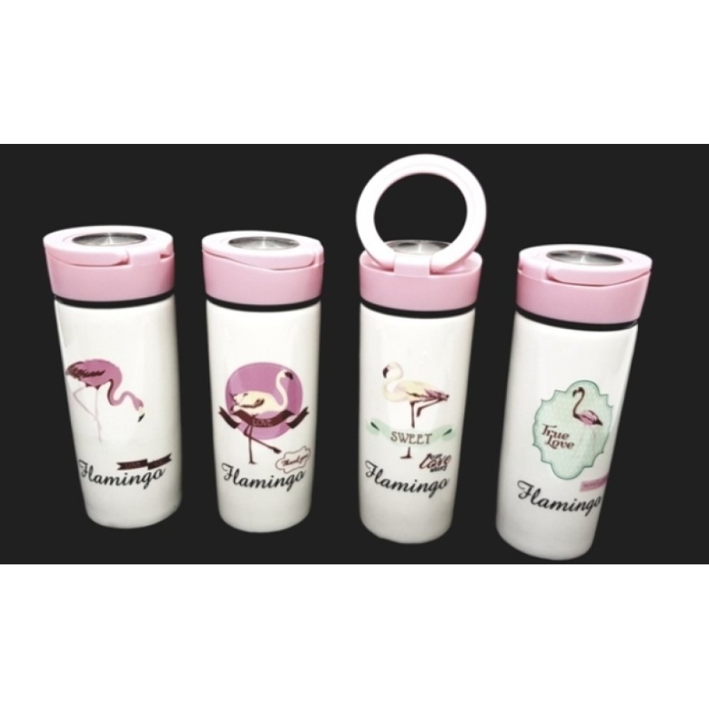 Toptan Flamingo Desenli Termos Bardak