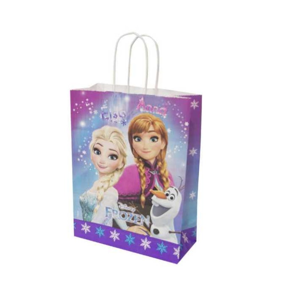 Toptan Frozen Temalı Hediyelik Kağıt Parti Çantası