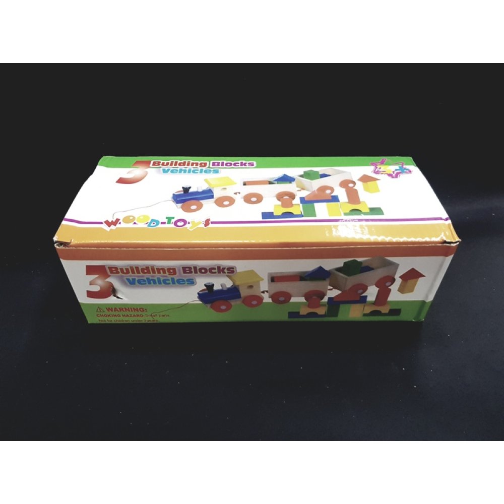 Toptan Geometrik Şekilli Ahşap Tren Seti Oyuncak