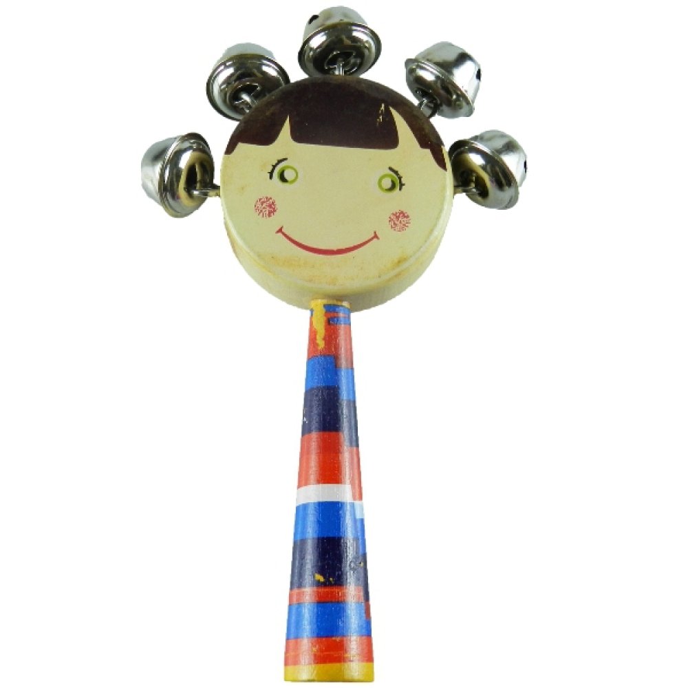 Toptan Gülen Yüz Zilli Ahşap Marakas