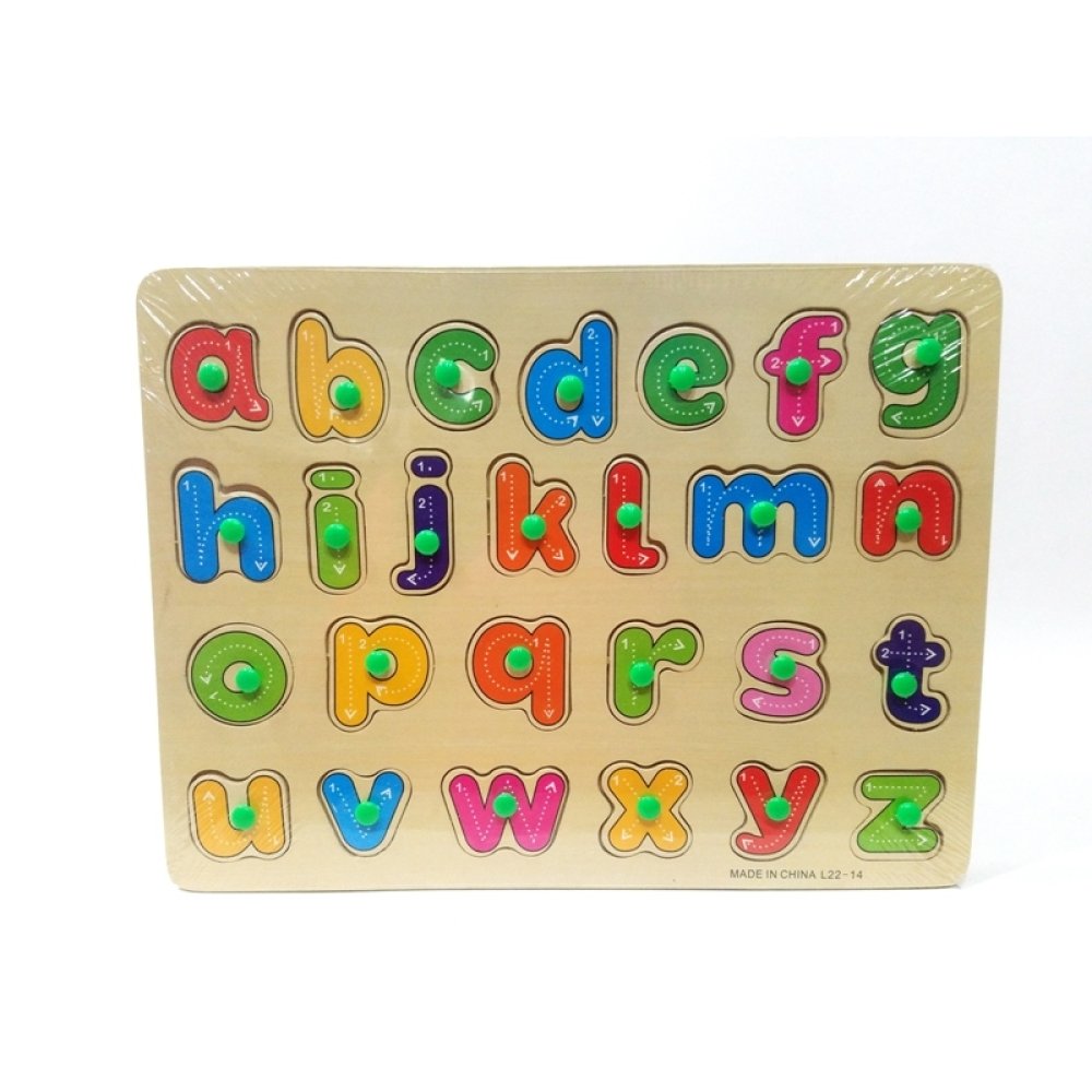 Toptan Harfleri Öğreten Tutmalı Ahşap Puzzle