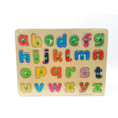 Toptan Harfleri Öğreten Tutmalı Ahşap Puzzle