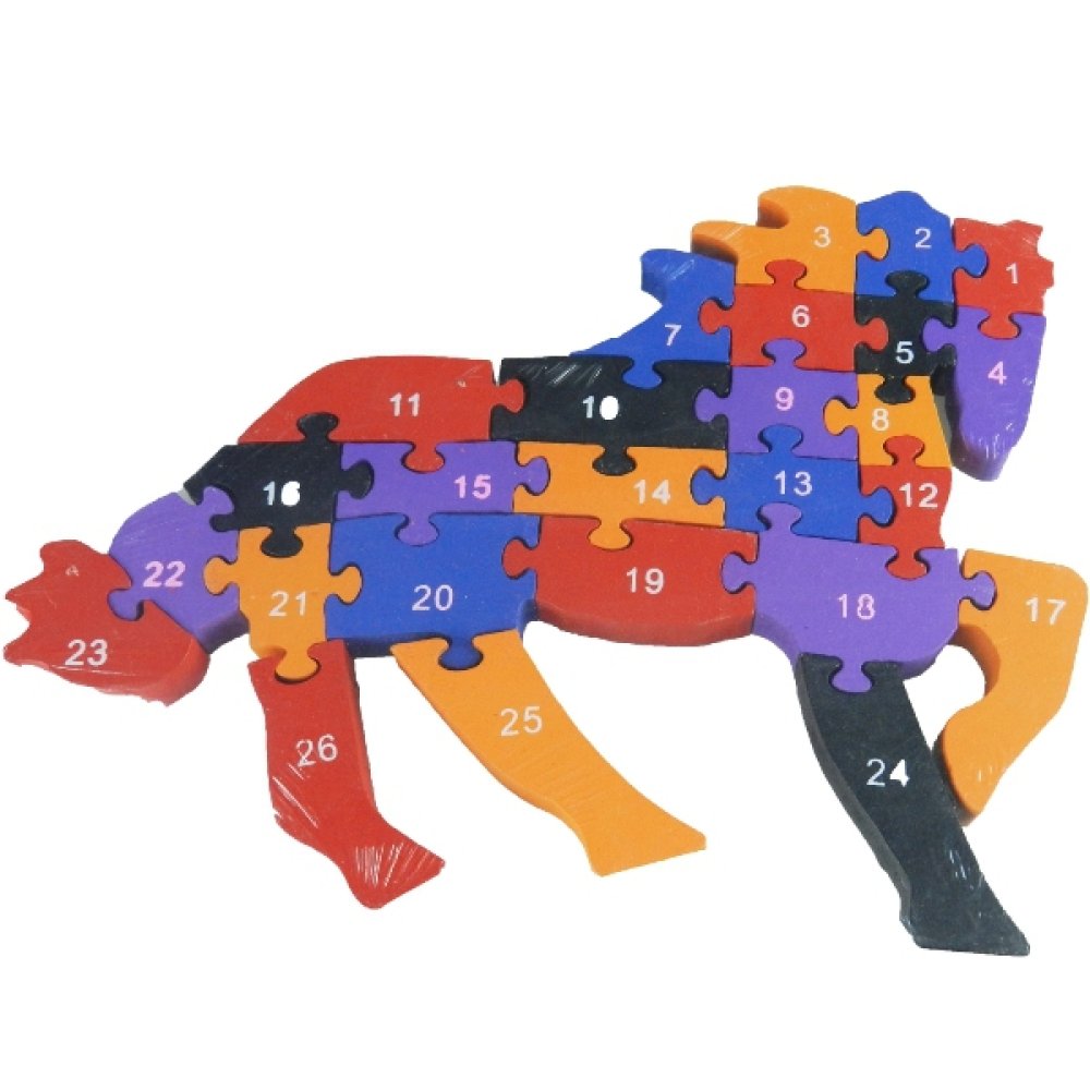 Toptan Hayvan Figürlü Rakamlı Ahşap Puzzle