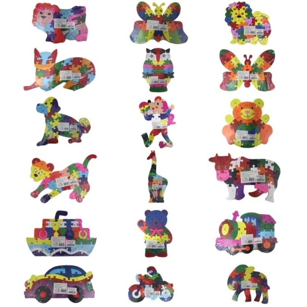 Toptan Hayvan Figürlü Rakamlı Ahşap Puzzle