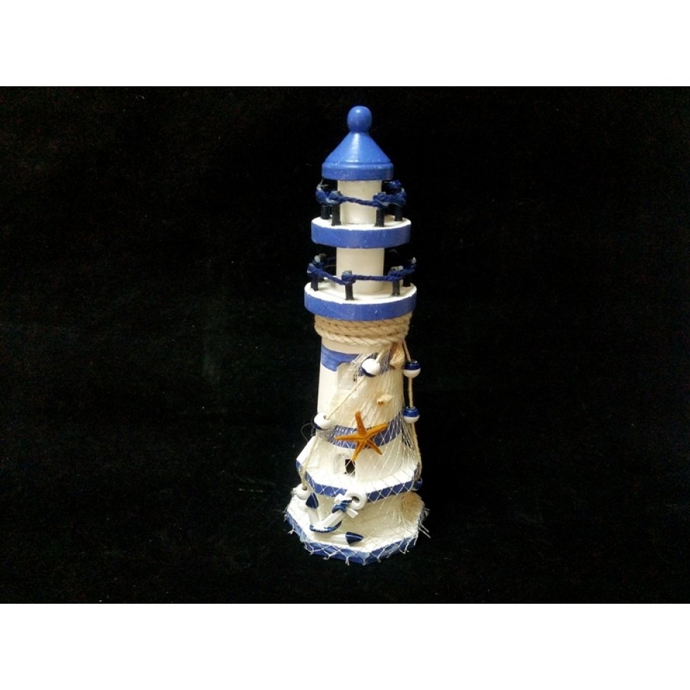 Toptan Hediyelik Ahşap Deniz Feneri Biblo 24 cm