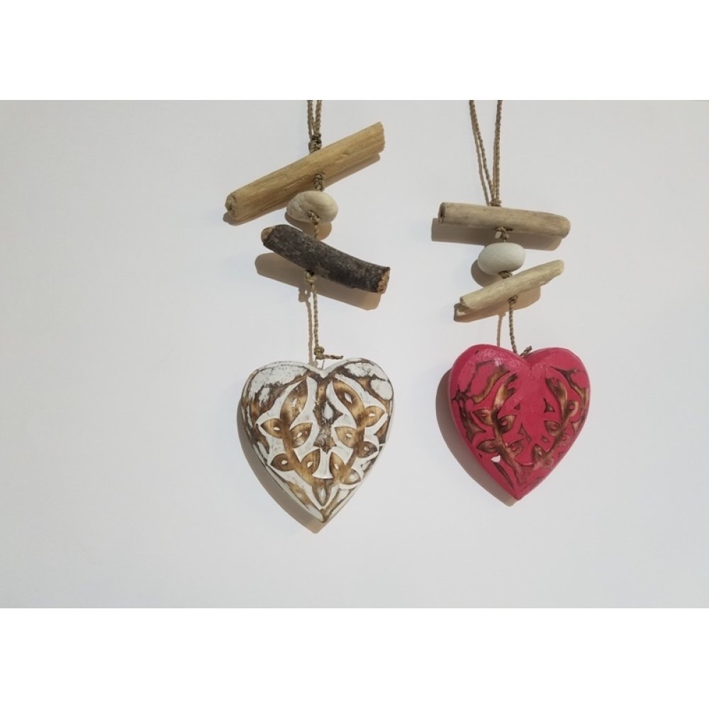 Toptan Hediyelik Ahşap İçi Dolu Kalp Süs