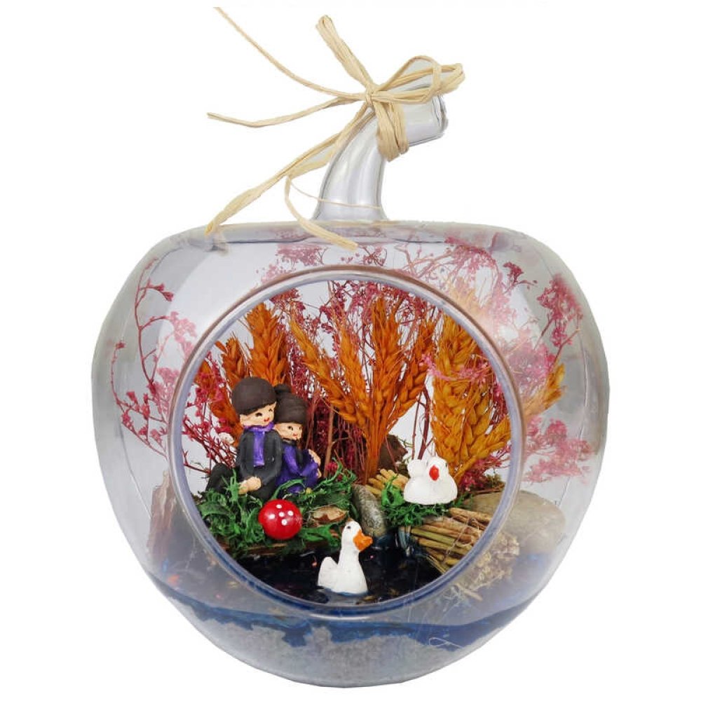 Toptan Hediyelik Elma Fanus Teraryum