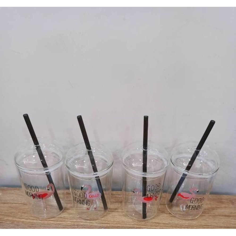 Toptan Hediyelik Pipetli Cam Bardak