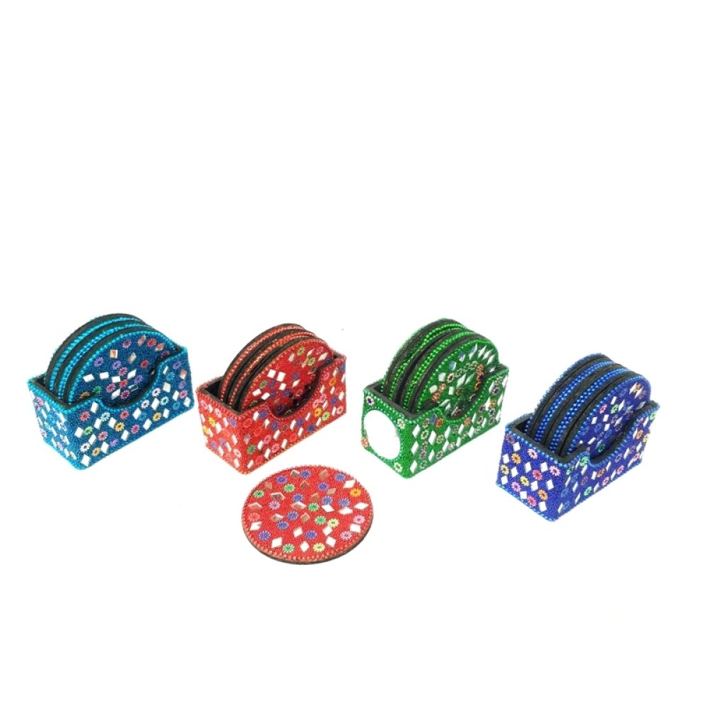 Toptan Hint İşi İşlemeli Bardak Altlığı Seti