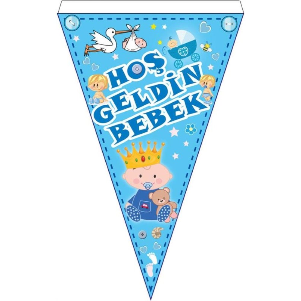 Toptan Hoş Geldin Bebek Bayrak Flama Yenidoğan Oda Süsleri