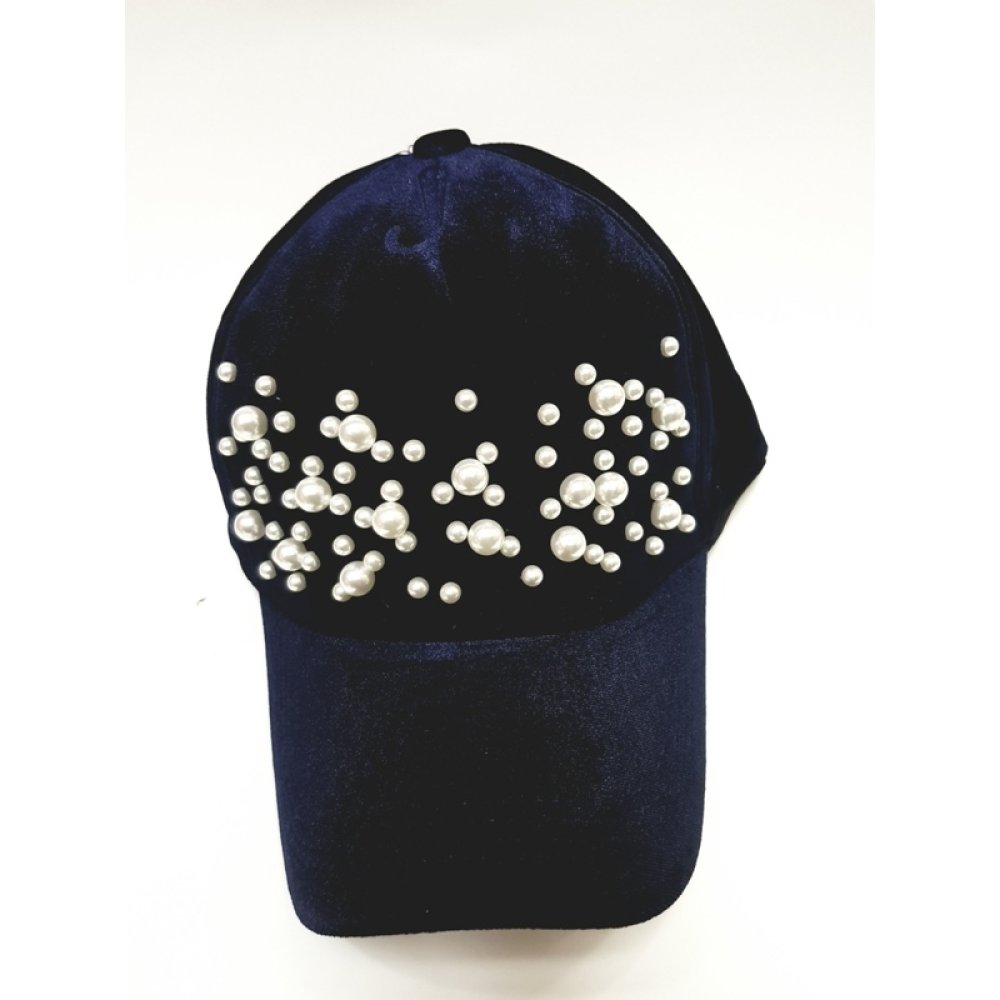 Toptan İnci İşlemeli Kışlık Kasket Şapka