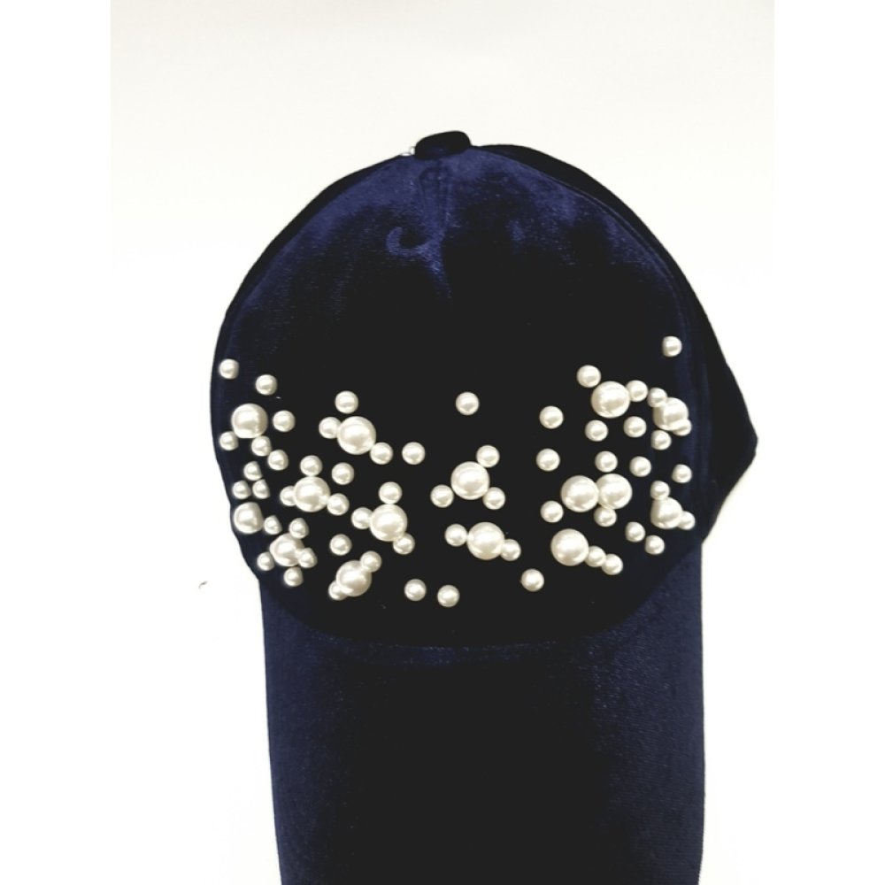 Toptan İnci İşlemeli Kışlık Kasket Şapka