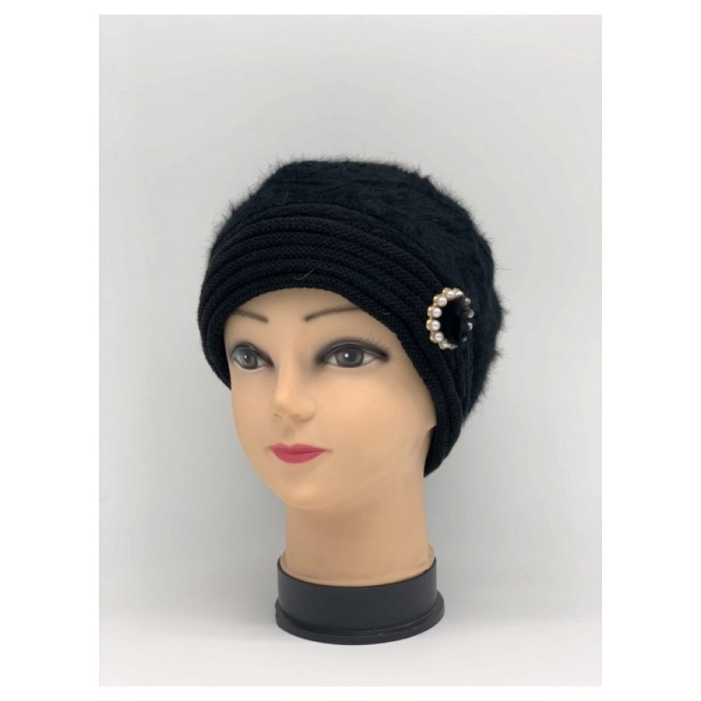 Toptan İncili Angora Şapka