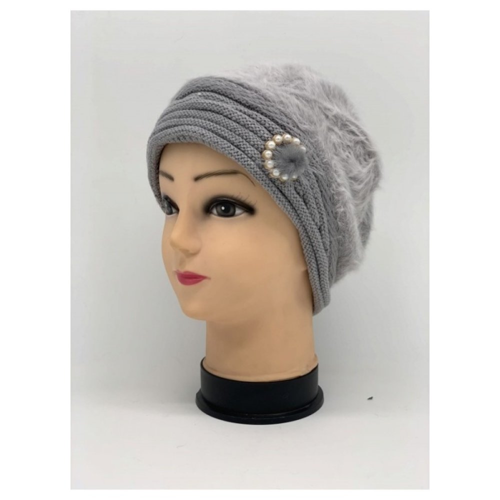 Toptan İncili Angora Şapka