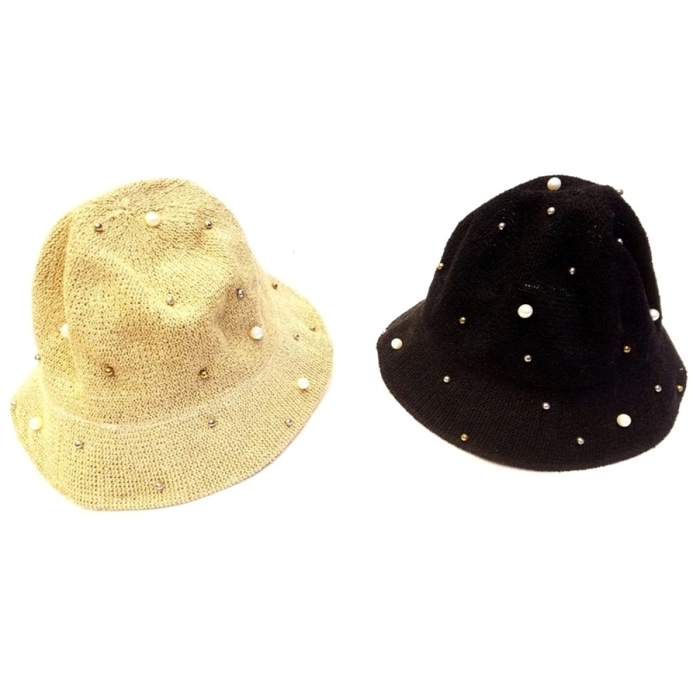 Toptan İncili Bayan Şapka