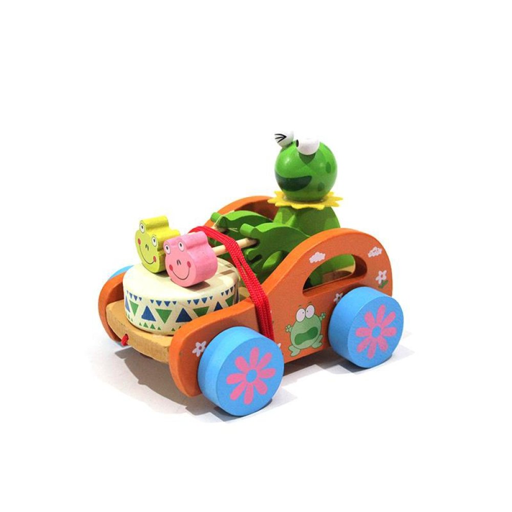 Toptan İpli Çekmeli Davul Çalan Ahşap Oyuncak