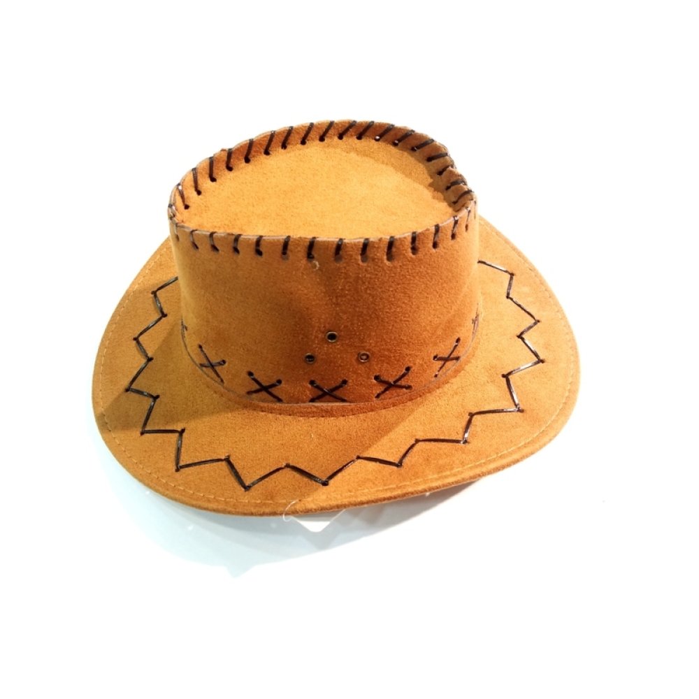 Toptan İpli Süet Kovboy Şapkası Büyük Boy