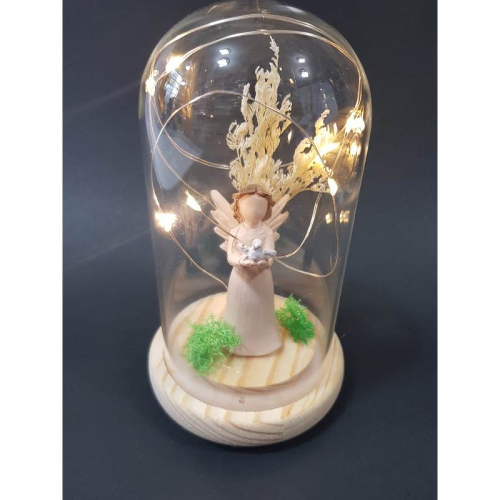 Toptan Işıklı Fanus Melek Küre